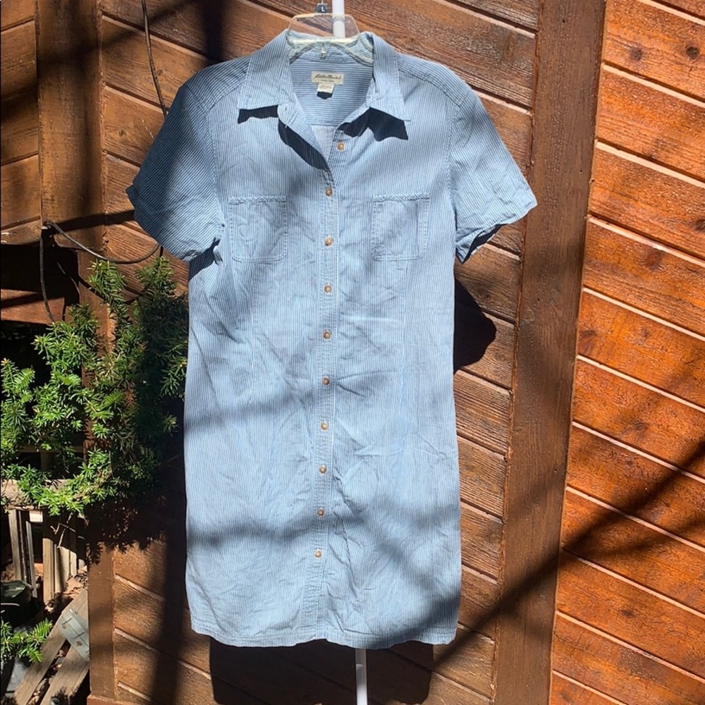 Worn once stripped jeans dress